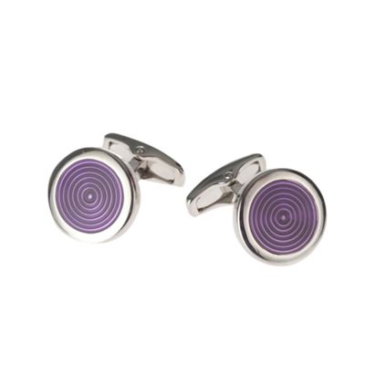 Jeff Banks Purple circle cufflinks