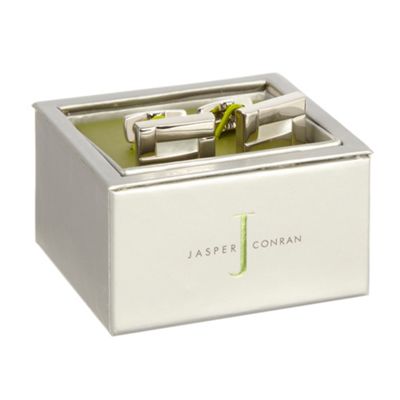 J by Jasper Conran Silver layered rectangle cufflinks