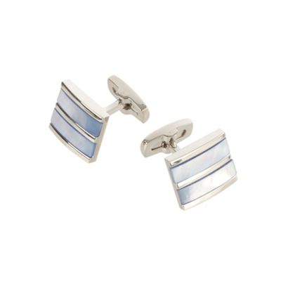 J by Jasper Conran Blue rectangle stripe cufflinks