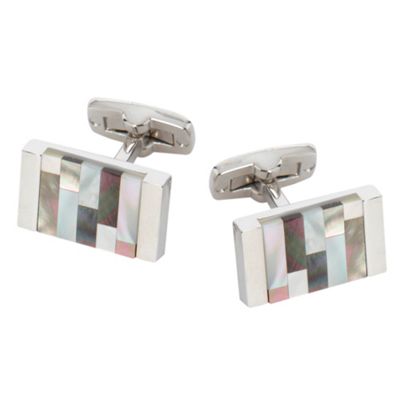 J by Jasper Conran Grey rectangular steps cufflinks