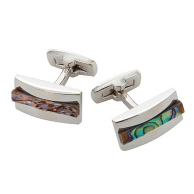 J by Jasper Conran Grey stripe insert cufflinks