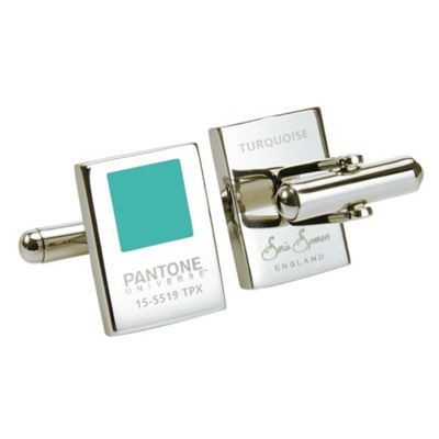 Pantone Turquoise universe chip cufflinks
