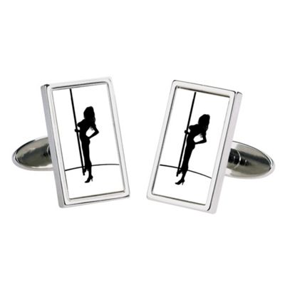 White pole dancing moving image cufflinks