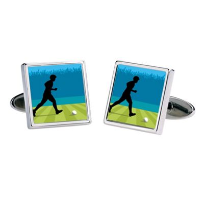 Sonia Spencer Blue footballer moving image cufflinks