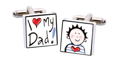 Sonia Spencer White I Love My Dad cufflinks