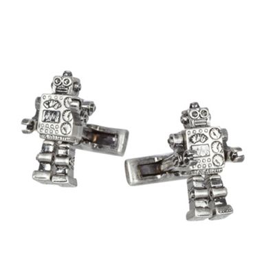 Grey robot cufflinks