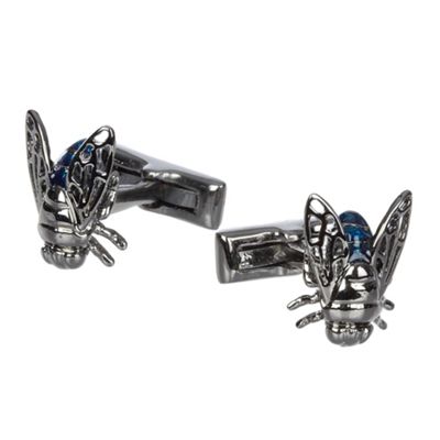 Debenhams Blue blue fly cufflinks