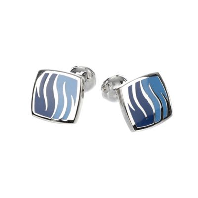 Blue small wave cufflinks