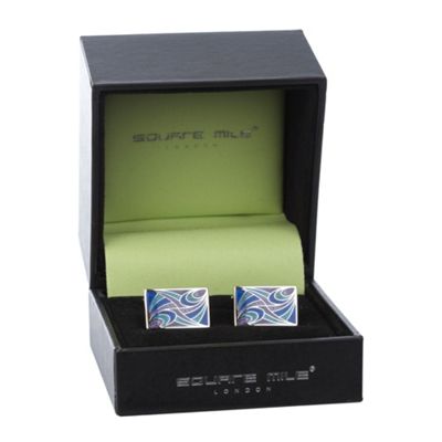 Square Mile Multicolour rectangular enamel cufflinks