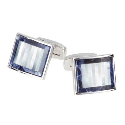 Blue rectangle cufflinks