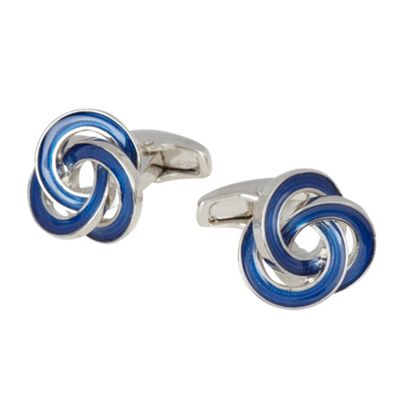 Blue interlocking ring cufflinks