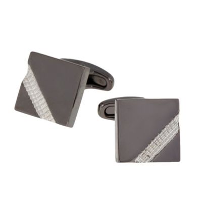 Grey square imprint cufflinks