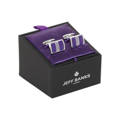 Jeff Banks Purple rectangle cufflinks