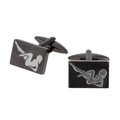 Red Herring Grey cut out lady cufflinks