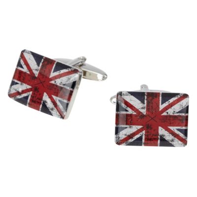 Red Herring Grey British flag cufflinks