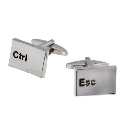 Red Herring Grey ctrl and esc cufflinks