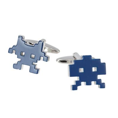 Red Herring Blue space invaders cufflinks