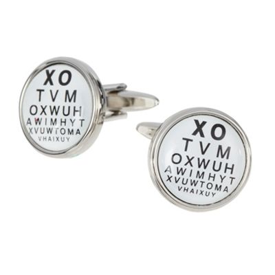 Red Herring Cream eye test cufflinks