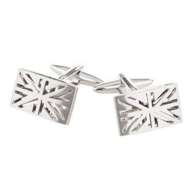 Red Herring Grey cut out Union Jack cufflinks