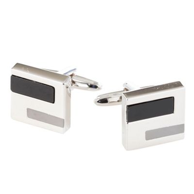 Grey two colour square cufflinks