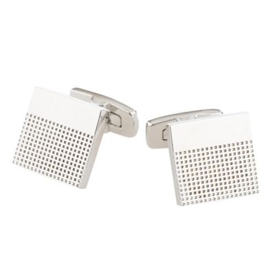 Silver textured cufflinks