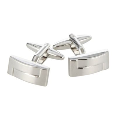 Debenhams Silver rectangular puzzle cufflinks