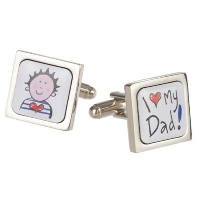 Sonia Spencer Silver I Love My Dad cufflinks