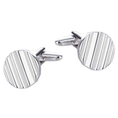 Thomas Nash Silver etched circle cufflinks