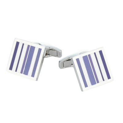 Designer silver irregular stripe cufflinks