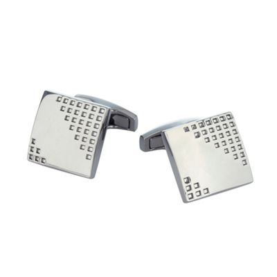 Silver cut out square cufflinks