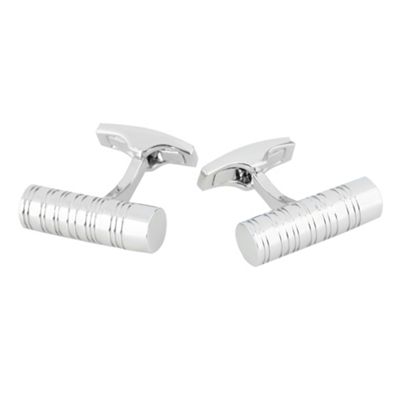 J by Jasper Conran Silver etched barrel cufflinks