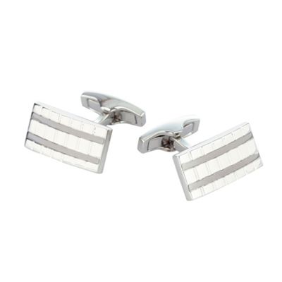 Osborne Silver engraved vertical stripe cufflinks