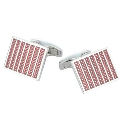 Osborne Silver dotted and striped rectangular cufflinks