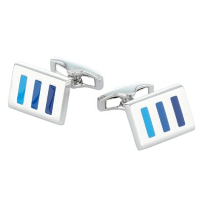 Osborne Silver three stripe cufflinks