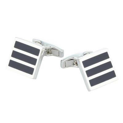 Osborne Black enamel stripe cufflinks