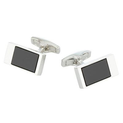 Osborne Black rectangle insert cufflinks