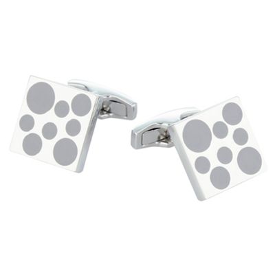 Osborne Silver circle print cufflinks