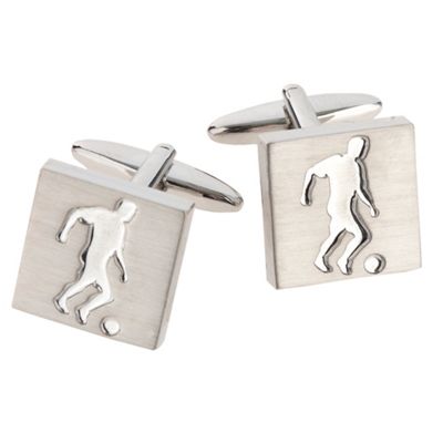 Grey cut out football cufflinks