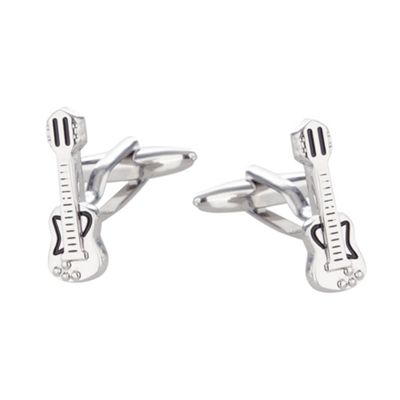 Silver guitar cufflinks