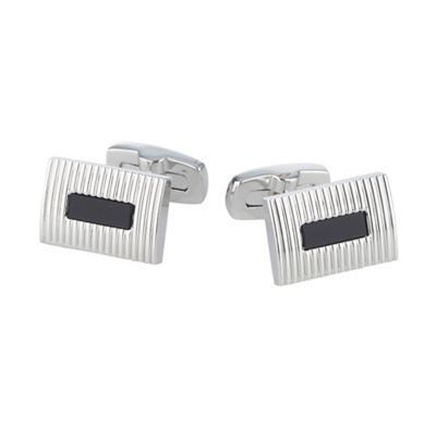 J by Jasper Conran Silver onyx insert rectangular cufflinks