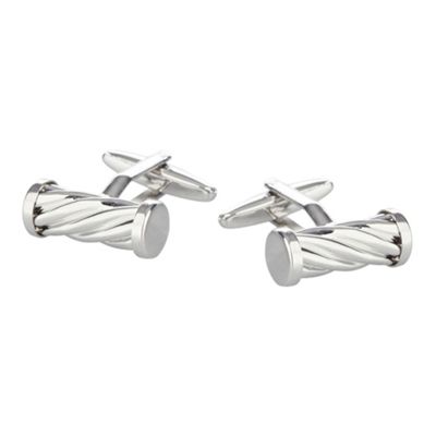 Silver twist bar cufflinks