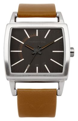 Mens tan square face watch