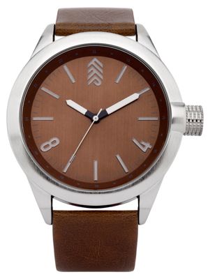 Mens brown brush dial watch