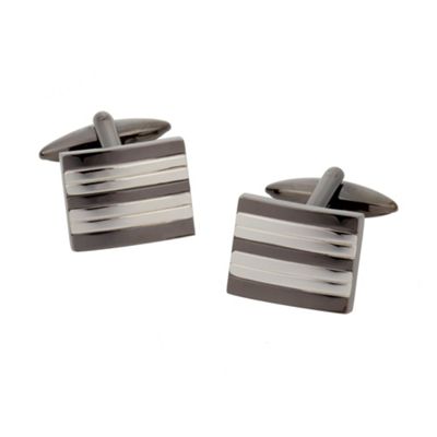 Silver striped cufflinks