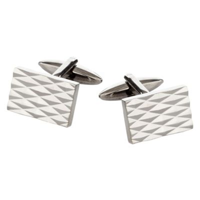 Thomas Nash Dark grey diamond textured cufflinks