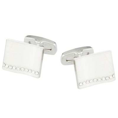 Designer silver stone wave cufflinks