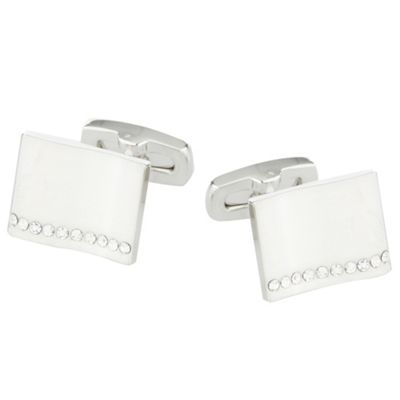 J by Jasper Conran Silver stone wave cufflinks