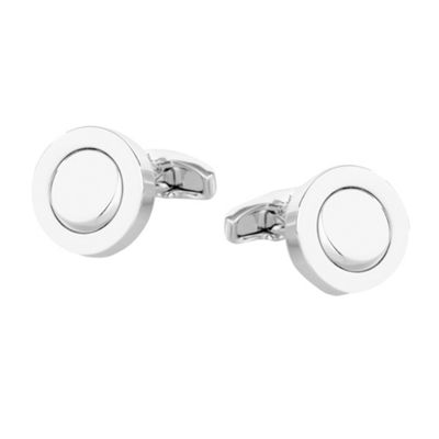 Jeff Banks Silver raised circle cufflinks