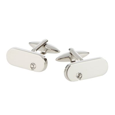 Thomas Nash Silver oval cufflinks