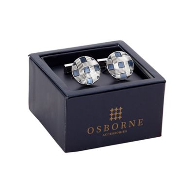 Osborne Blue check pattered cufflinks